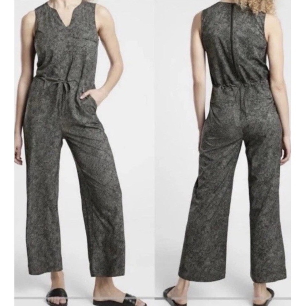 Women's Athleta Topanga Printed Jumpsuit Sz Large EC Pockets